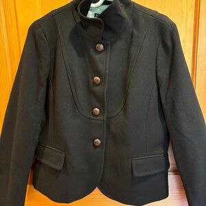 J.Crew Factory Store Women's Black Wool Blend Jacket/Blazer/Coat, Size: 14